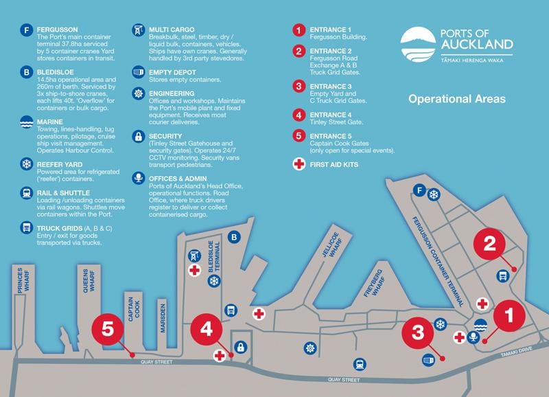 港口的奥克兰地图