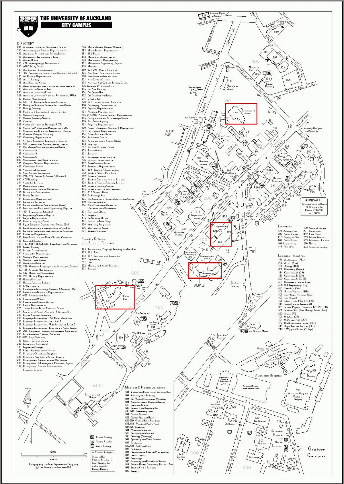 奥克兰uni城市校园的地图