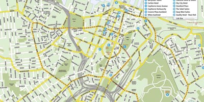 地图的奥克兰市中心