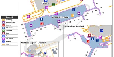 奥克兰机场的国内航线图